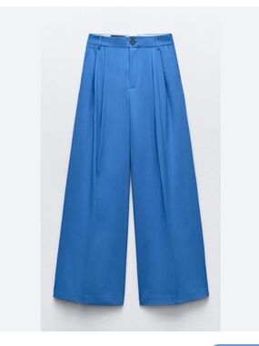 NWT Zara blue high waisted wide leg trousers/bloggers